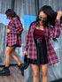 Ripped shirt "TEXAS" ME207 - BURGUNDY